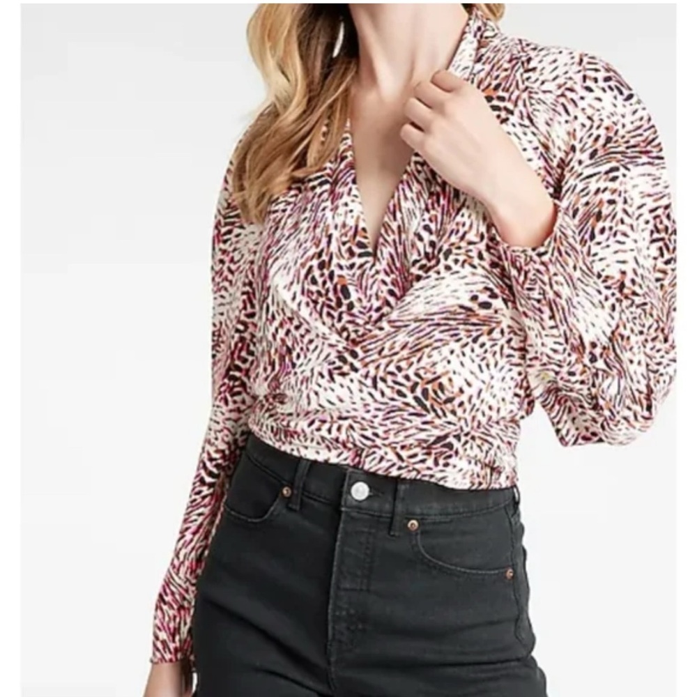 Express pink and Cream Blouse Elegant Top